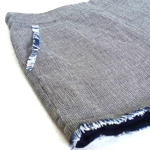 ***Relisted*** Anthropologie Ethereal Blue Fringed Hem Blue Tweed Shorts - Picture 3 of 6